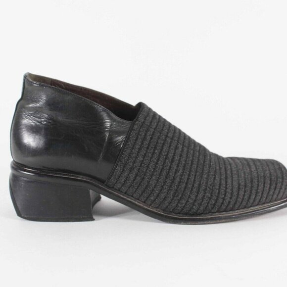 Luc Berjen Sz 39 Charcoal Black Elastic Bambou 1.5" Ankle Booties - Picture 6 of 11